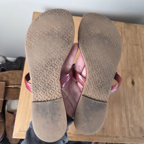 LOT OF 2 Tory Burch Miller Leather Sandals Women's Size 7 Brown Leather Red - Picture 10 of 16